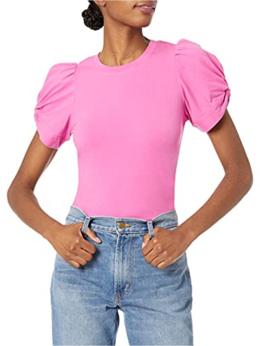 Classic Fit Twist Sleeve Crew Neck T-Shirt Cotton Modal Blend